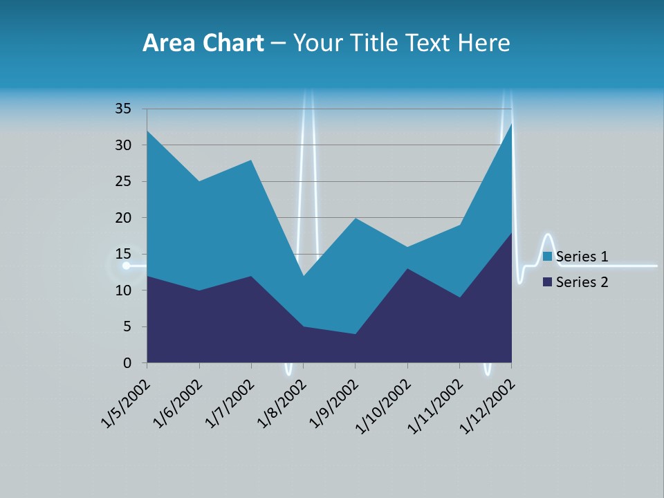 Ecg Graph Turquoise PowerPoint Template