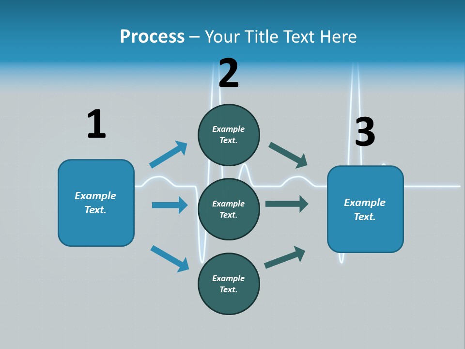 Ecg Graph Turquoise PowerPoint Template