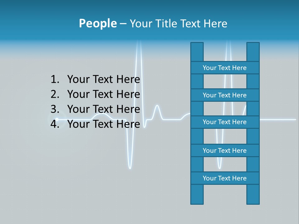 Ecg Graph Turquoise PowerPoint Template