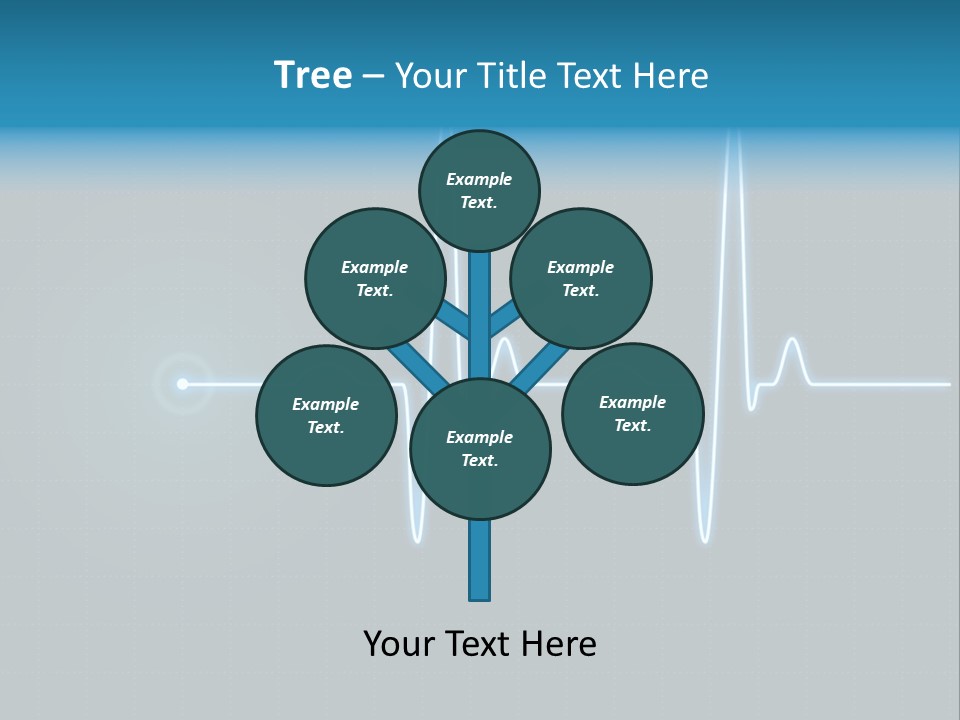 Ecg Graph Turquoise PowerPoint Template