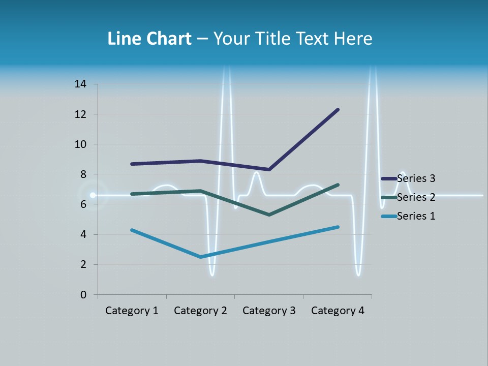 Ecg Graph Turquoise PowerPoint Template