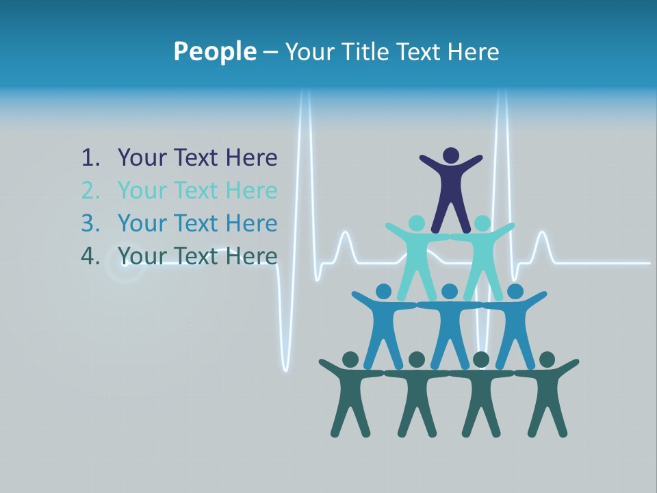 Ecg Graph Turquoise PowerPoint Template