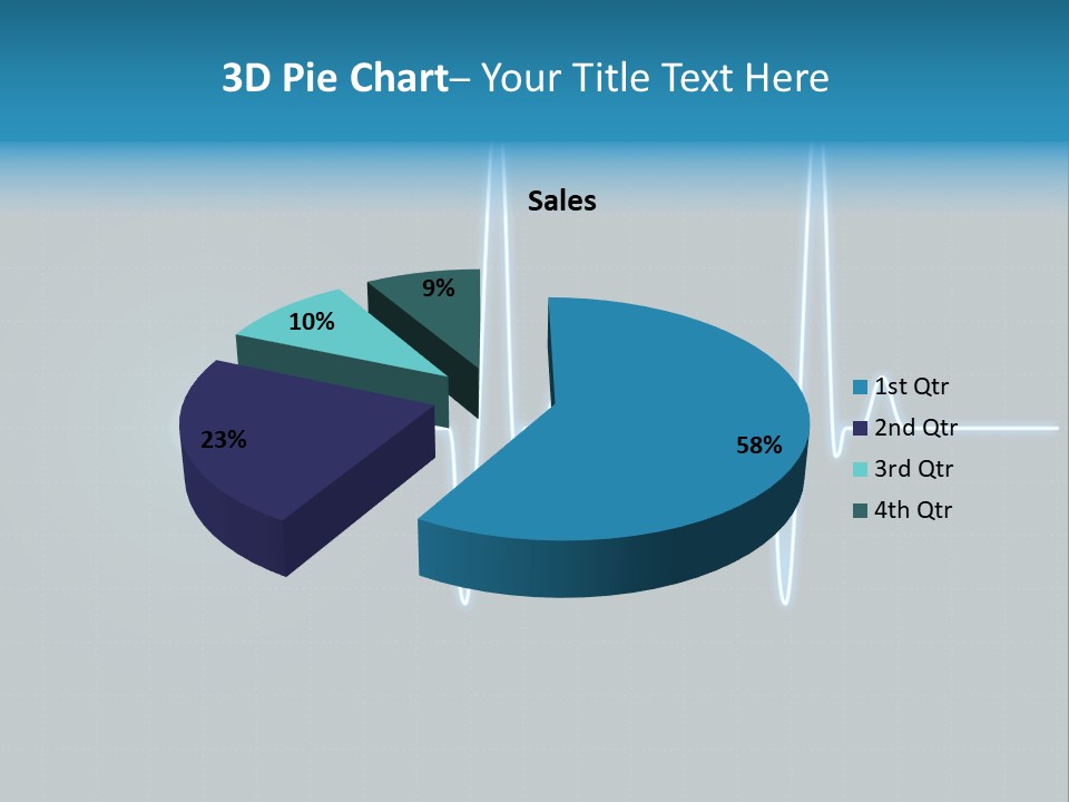 Ecg Graph Turquoise PowerPoint Template