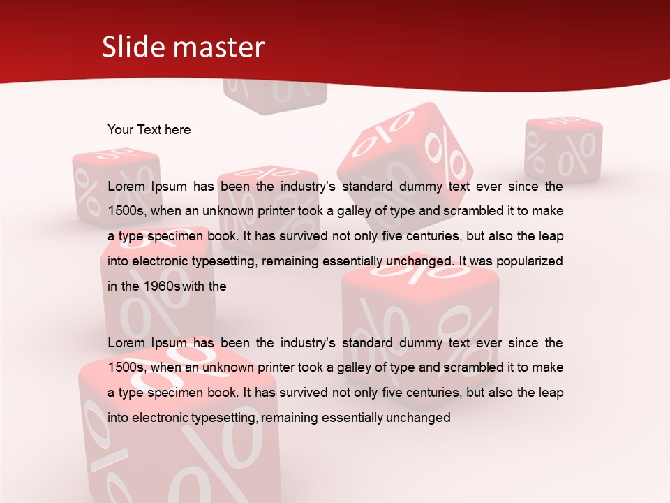 Red Pay Dice PowerPoint Template