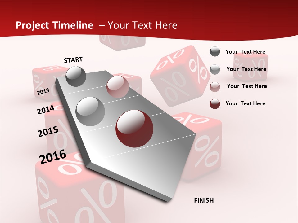 Red Pay Dice PowerPoint Template