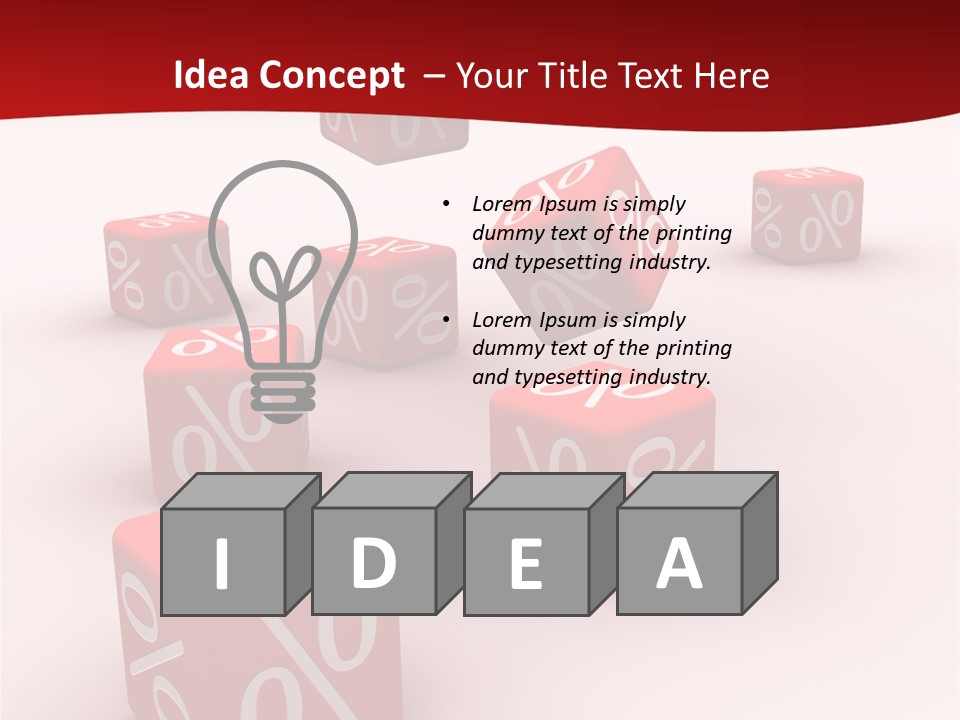 Red Pay Dice PowerPoint Template
