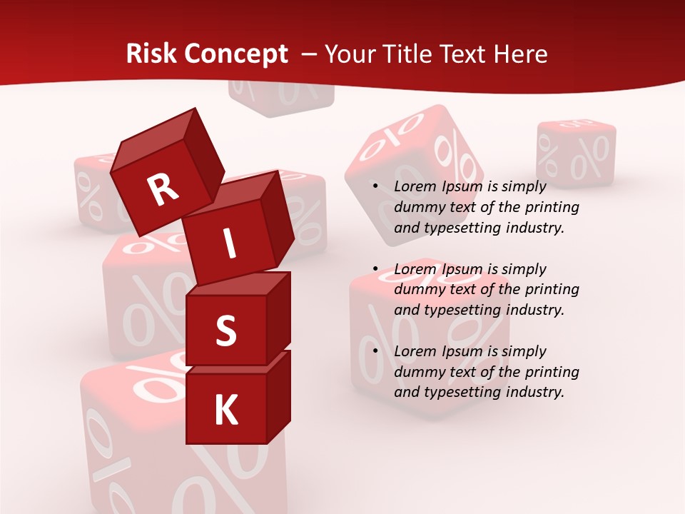 Red Pay Dice PowerPoint Template