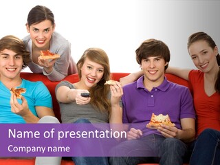 Teen Couch Remote PowerPoint Template