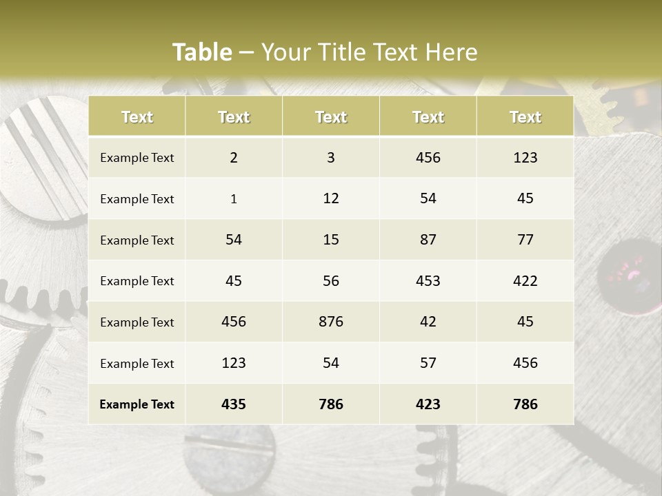Rivet Gear Number PowerPoint Template