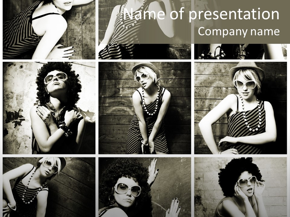 Vintage Hair Female PowerPoint Template