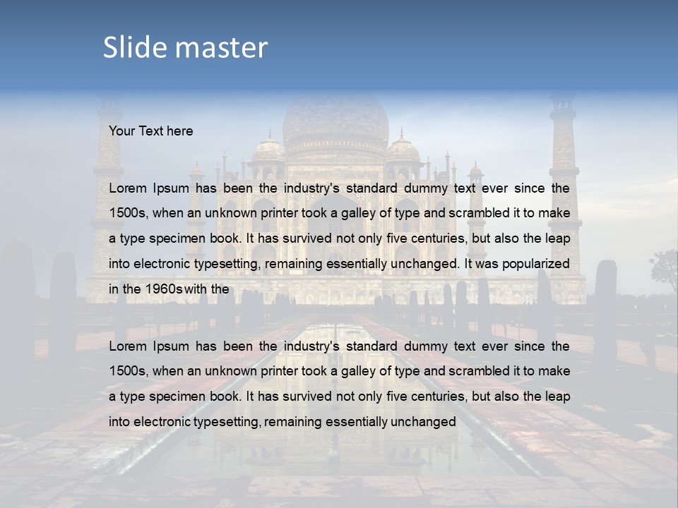 Reflections Mahal Monuments PowerPoint Template