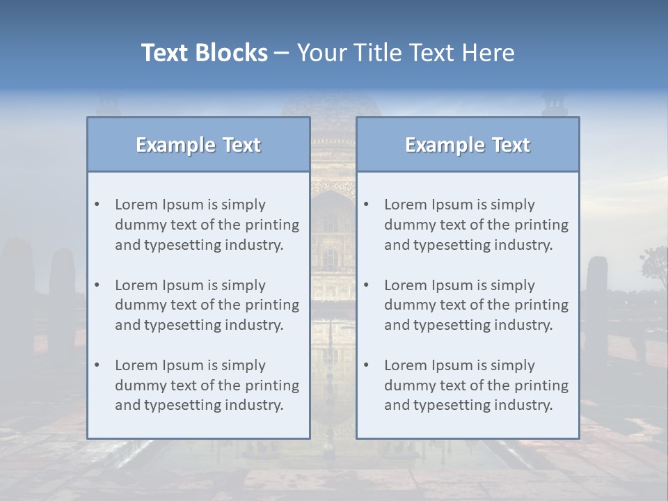 Reflections Mahal Monuments PowerPoint Template