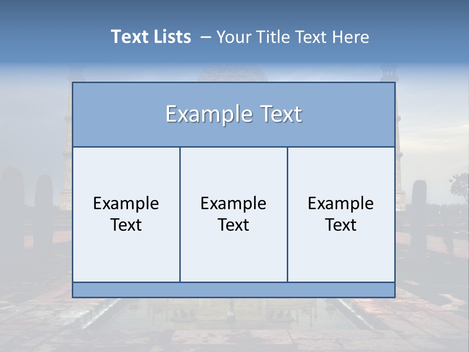Reflections Mahal Monuments PowerPoint Template