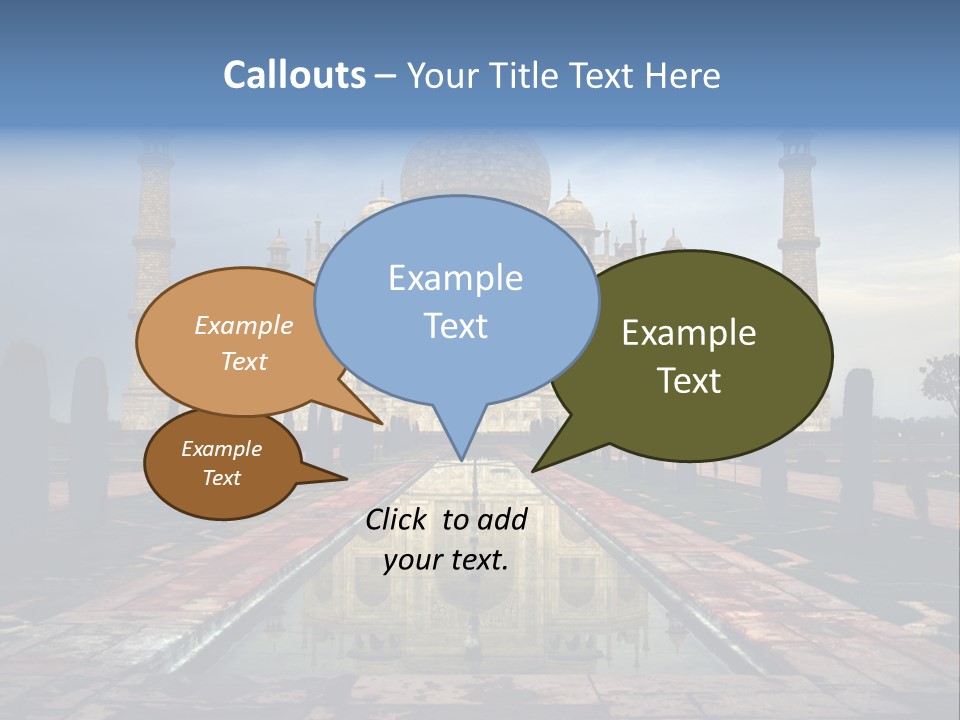 Reflections Mahal Monuments PowerPoint Template