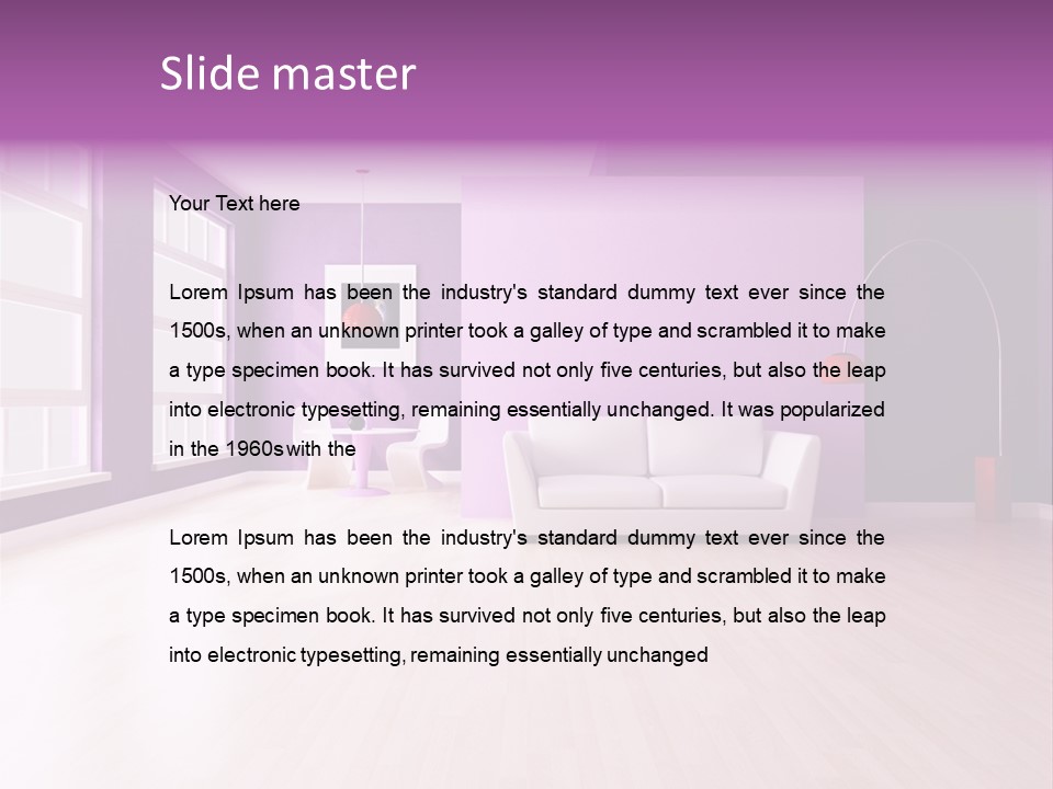 Lifestyle Couch Rendering PowerPoint Template