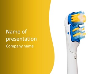 Toothbrush Photo Closeup PowerPoint Template