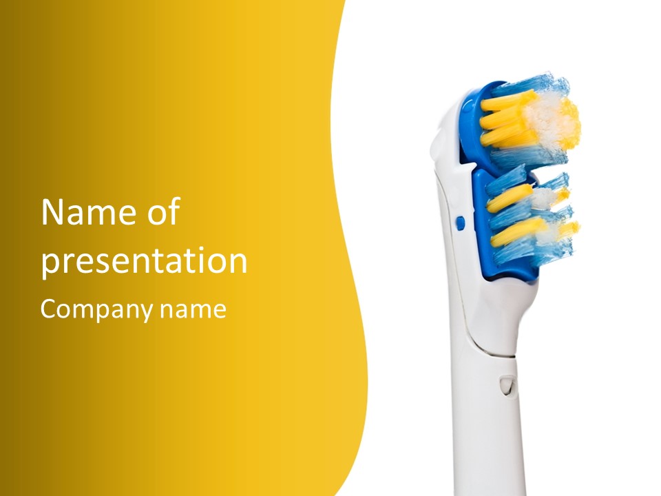 Toothbrush Photo Closeup PowerPoint Template