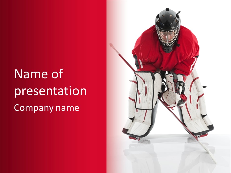 Goalie Puck Background PowerPoint Template