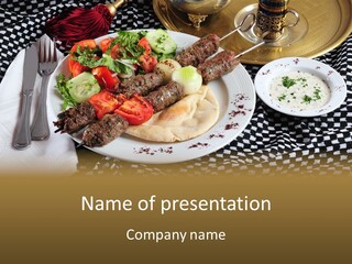 Mediterranean Food Grilled PowerPoint Template