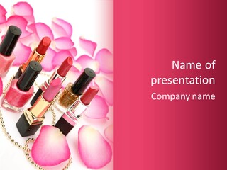 Pink Charm Lipstick PowerPoint Template