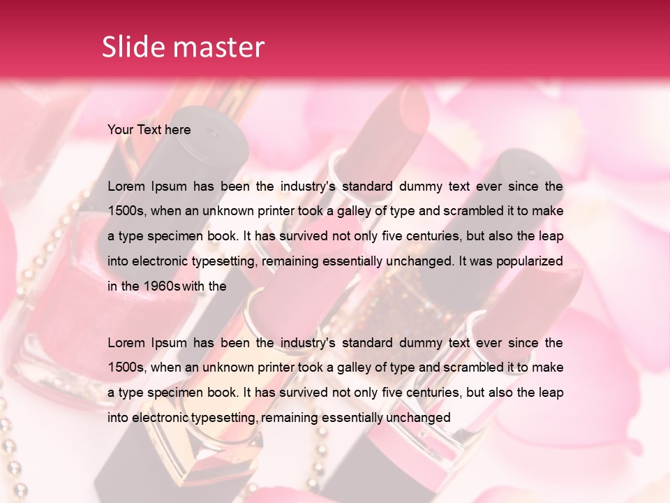 Pink Charm Lipstick PowerPoint Template