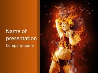 Person Female Underwear PowerPoint Template