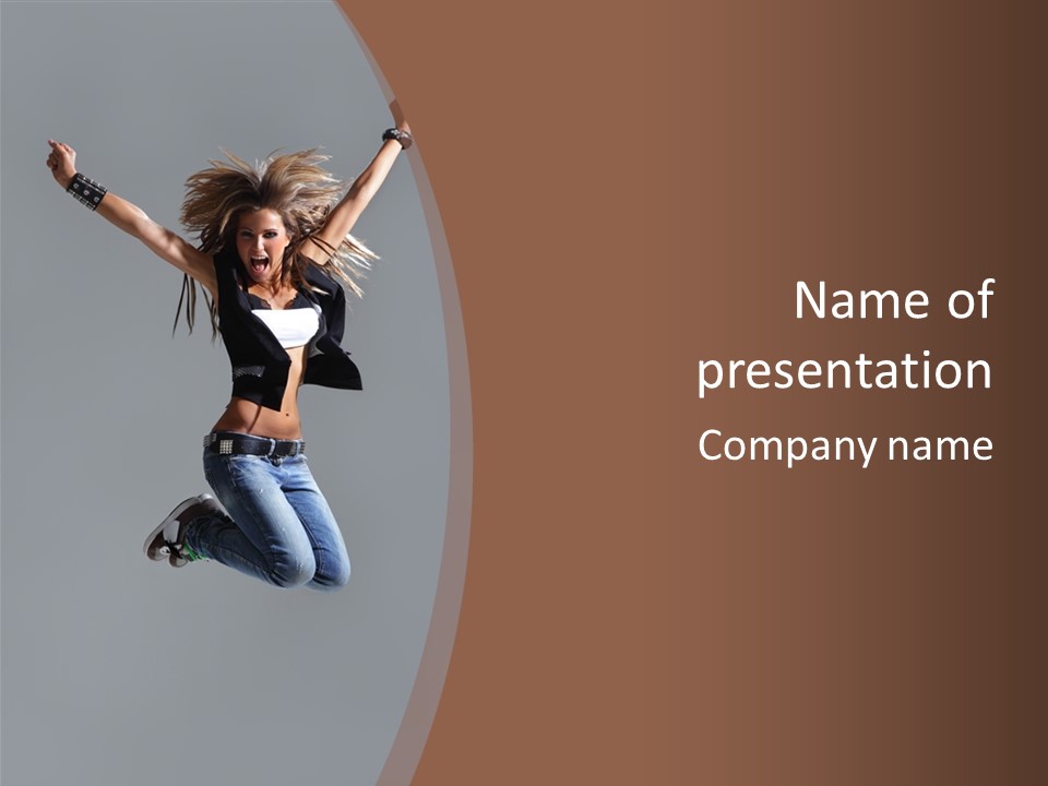 Moving Performer Stretching PowerPoint Template