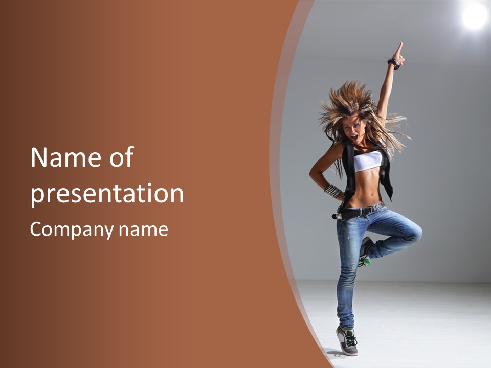 Pose Gymnastic Elegance PowerPoint Template