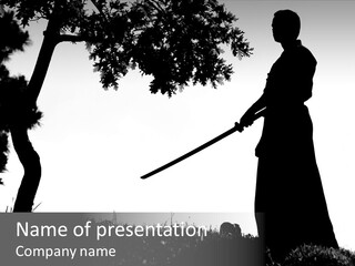 Combative Asian War PowerPoint Template