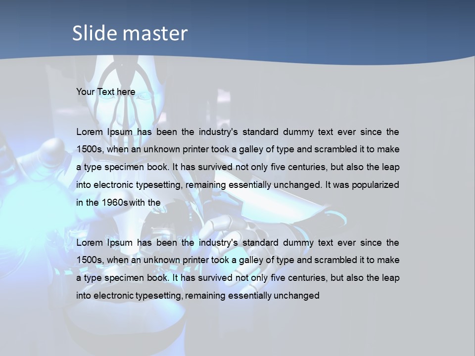 Humanoid Future Warrior PowerPoint Template