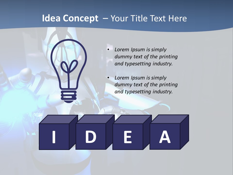 Humanoid Future Warrior PowerPoint Template