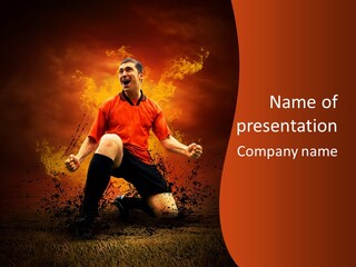 Sunlight Happy Footballer PowerPoint Template