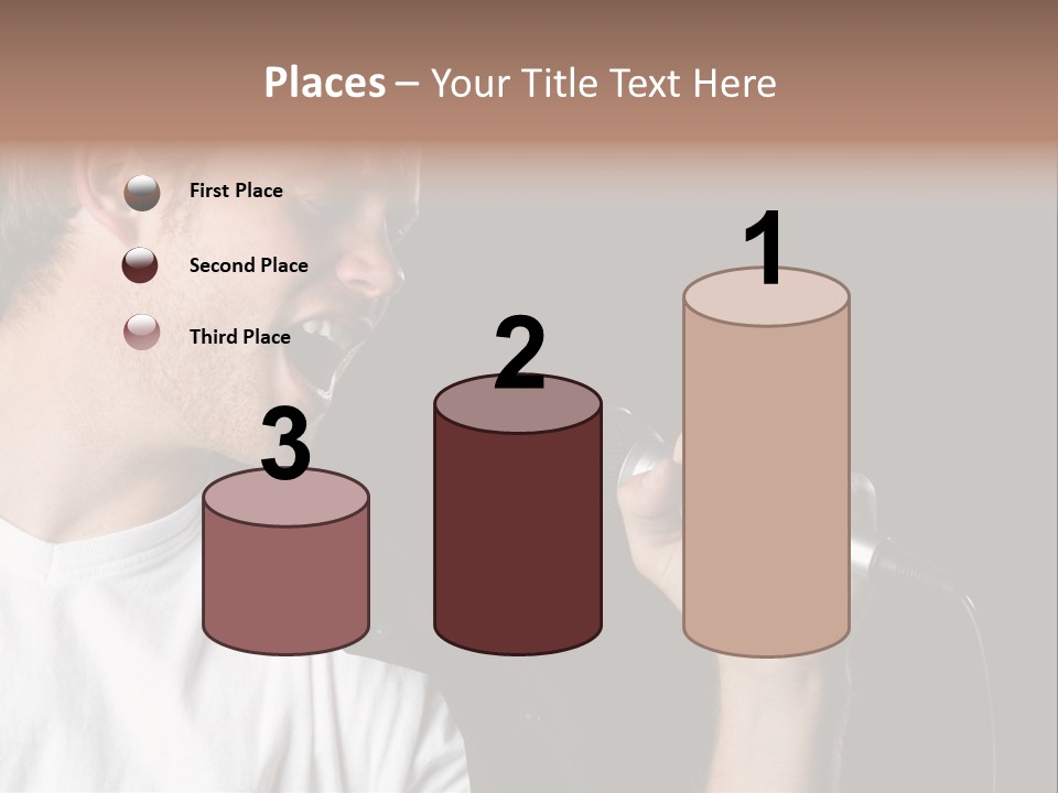 Face Teen Black PowerPoint Template