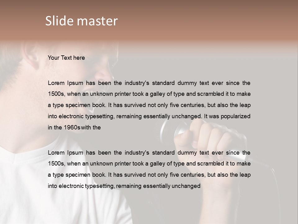 Face Teen Black PowerPoint Template