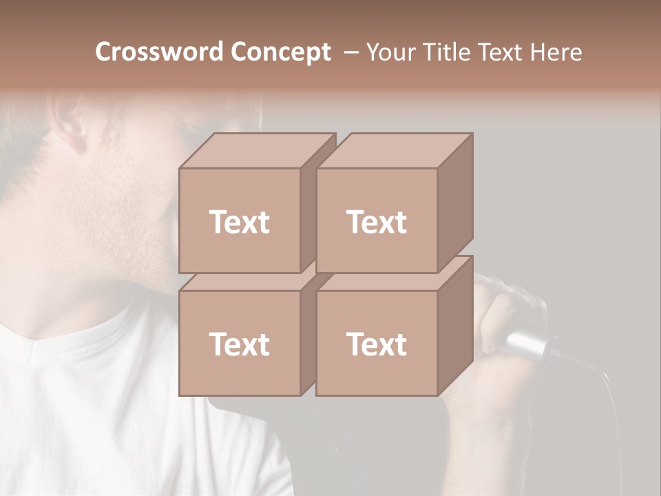 Face Teen Black PowerPoint Template