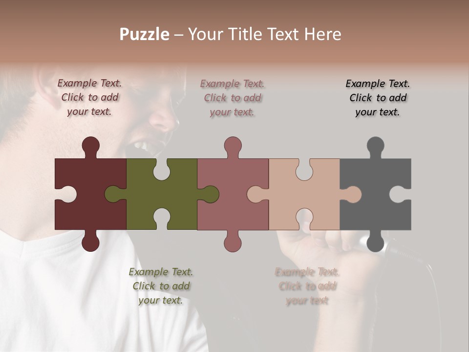 Face Teen Black PowerPoint Template