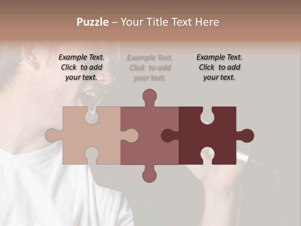 Face Teen Black PowerPoint Template