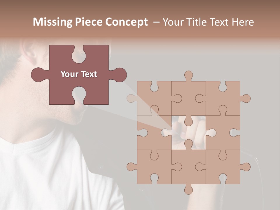 Face Teen Black PowerPoint Template