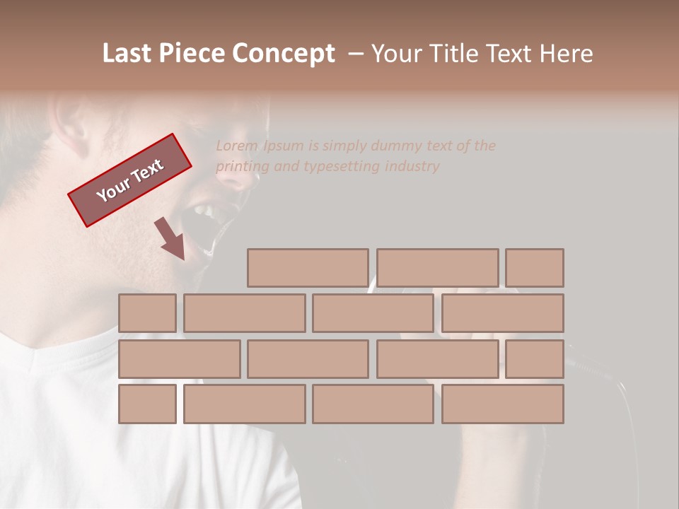 Face Teen Black PowerPoint Template