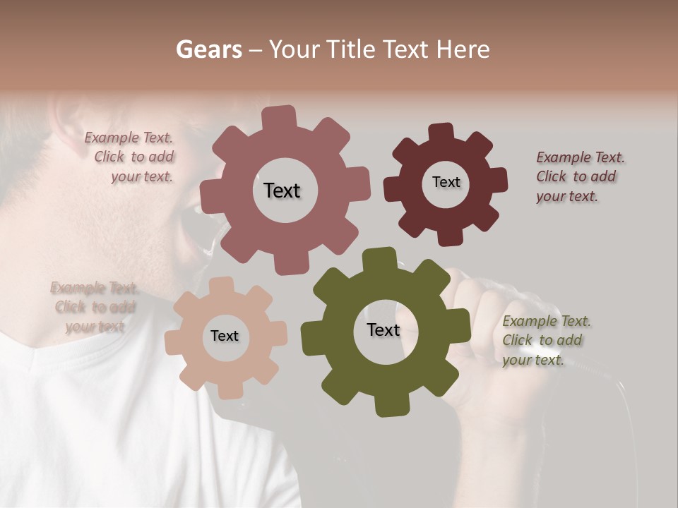 Face Teen Black PowerPoint Template