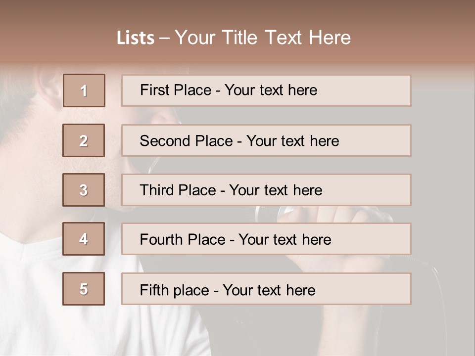 Face Teen Black PowerPoint Template