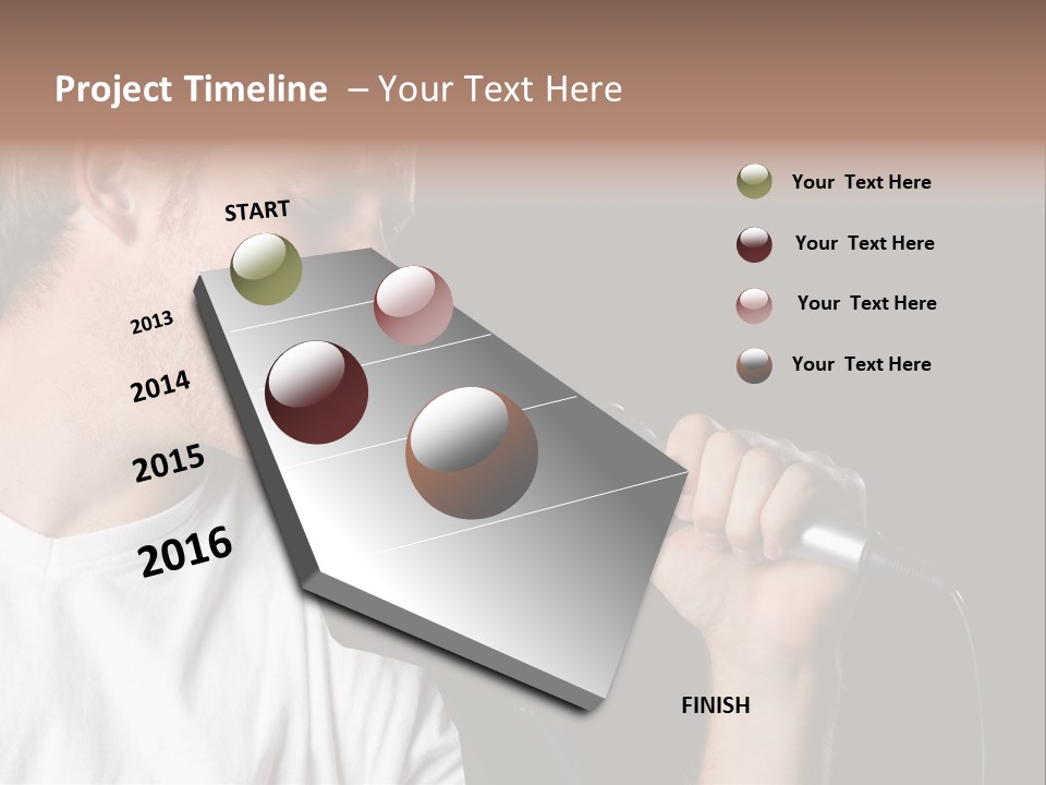Face Teen Black PowerPoint Template