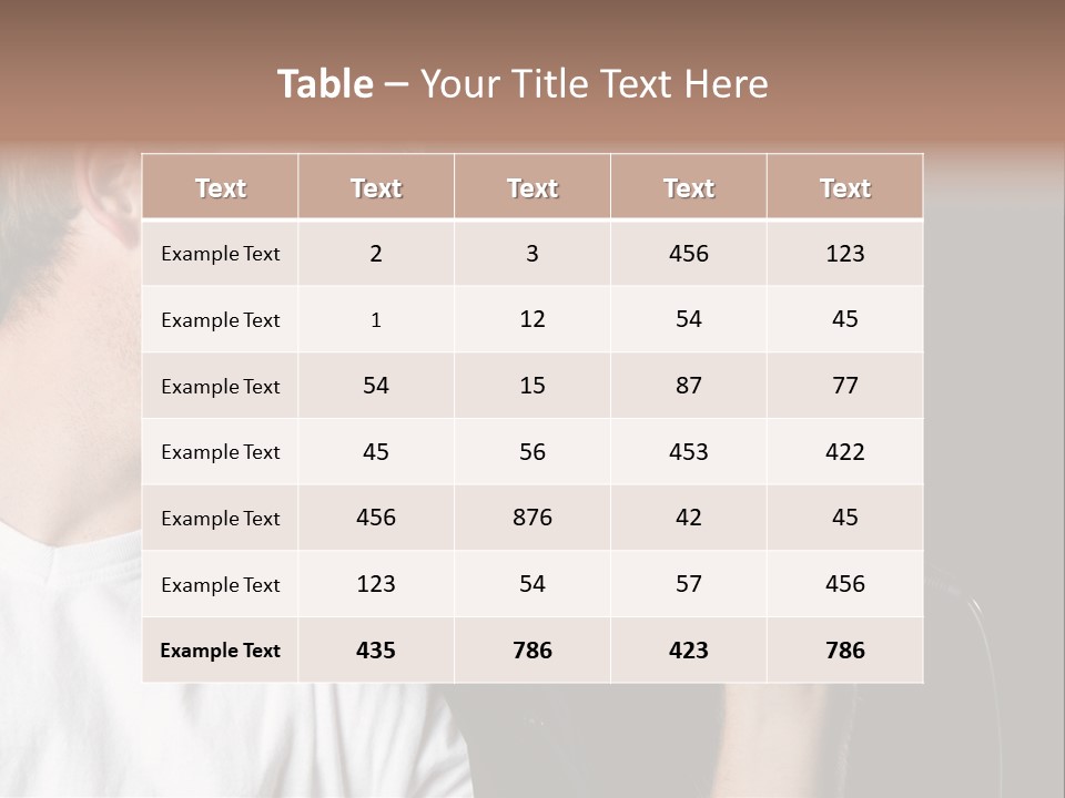 Face Teen Black PowerPoint Template