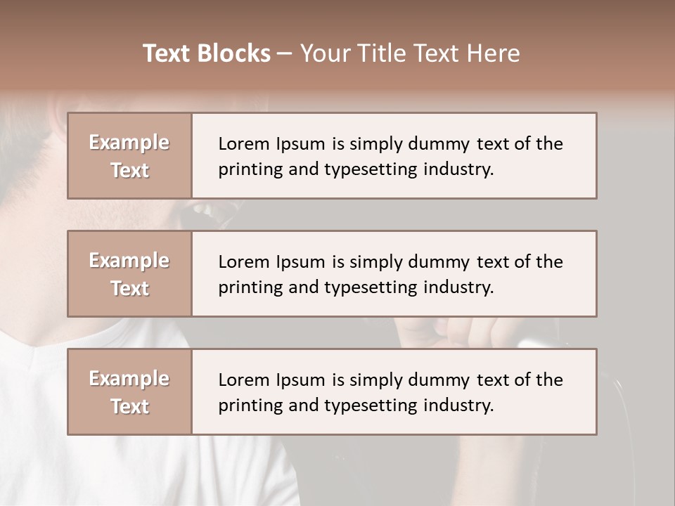 Face Teen Black PowerPoint Template