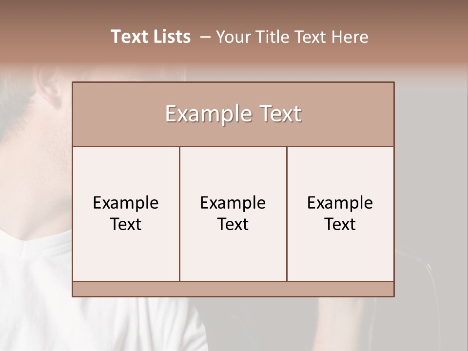 Face Teen Black PowerPoint Template
