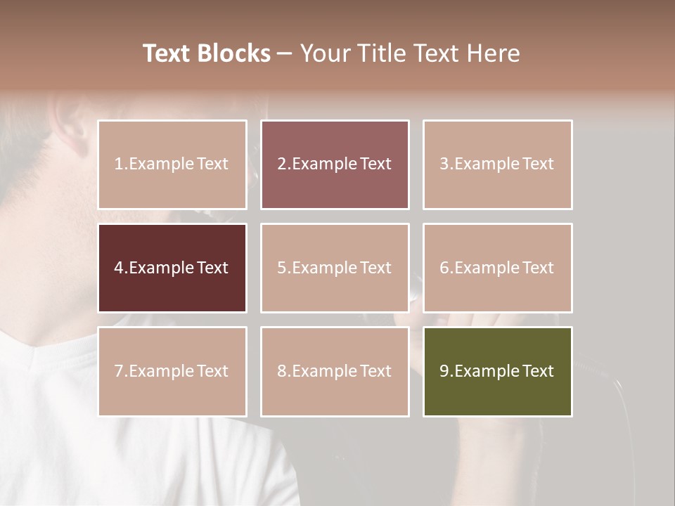 Face Teen Black PowerPoint Template