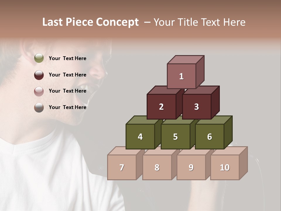 Face Teen Black PowerPoint Template