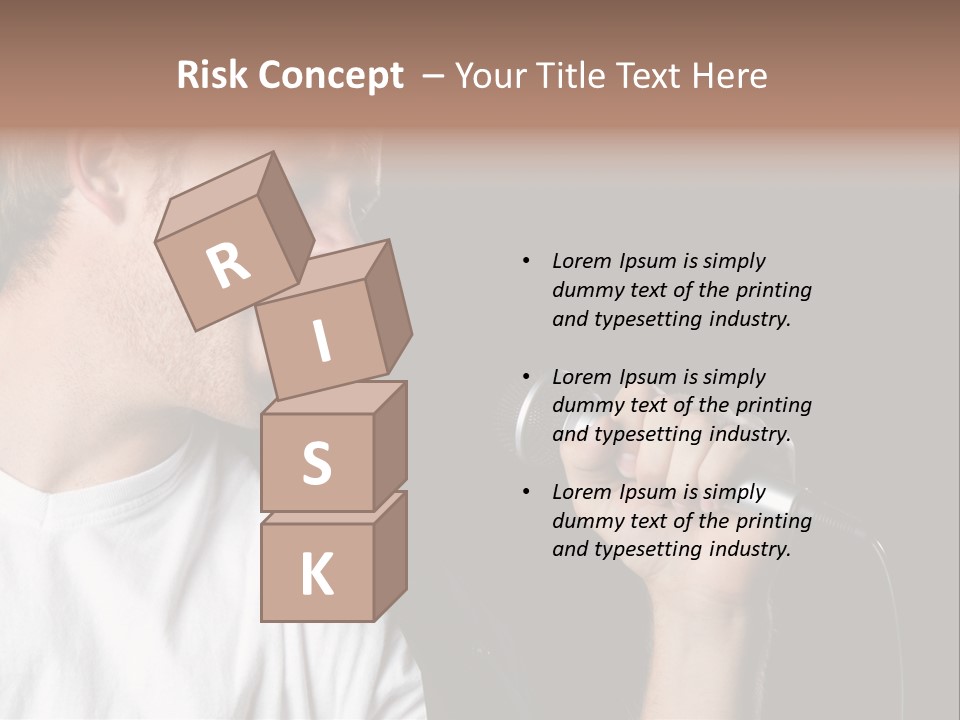 Face Teen Black PowerPoint Template