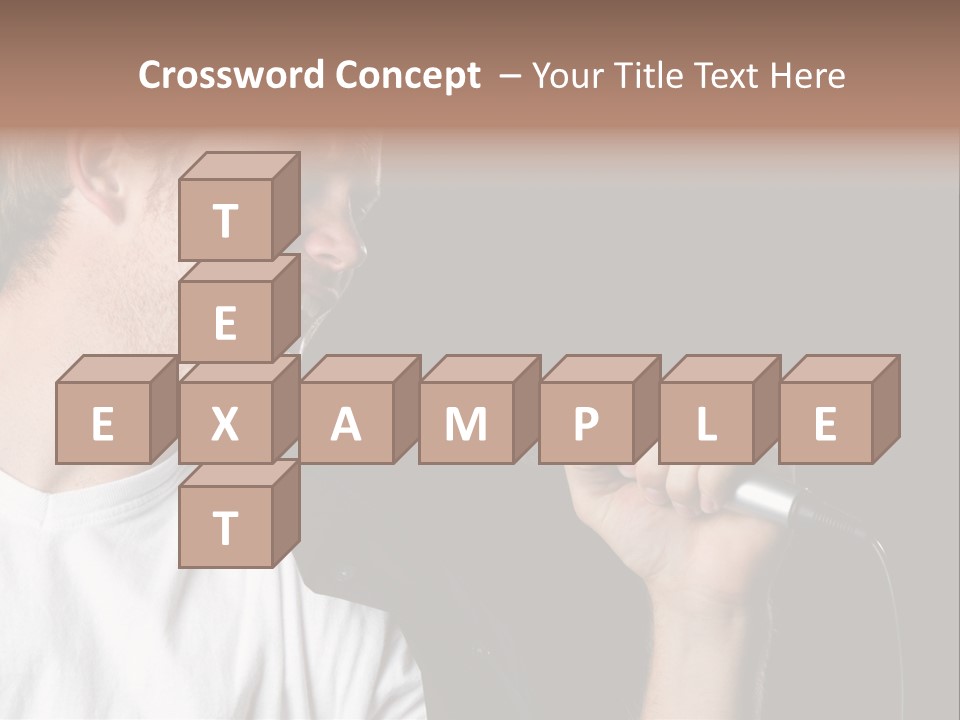 Face Teen Black PowerPoint Template