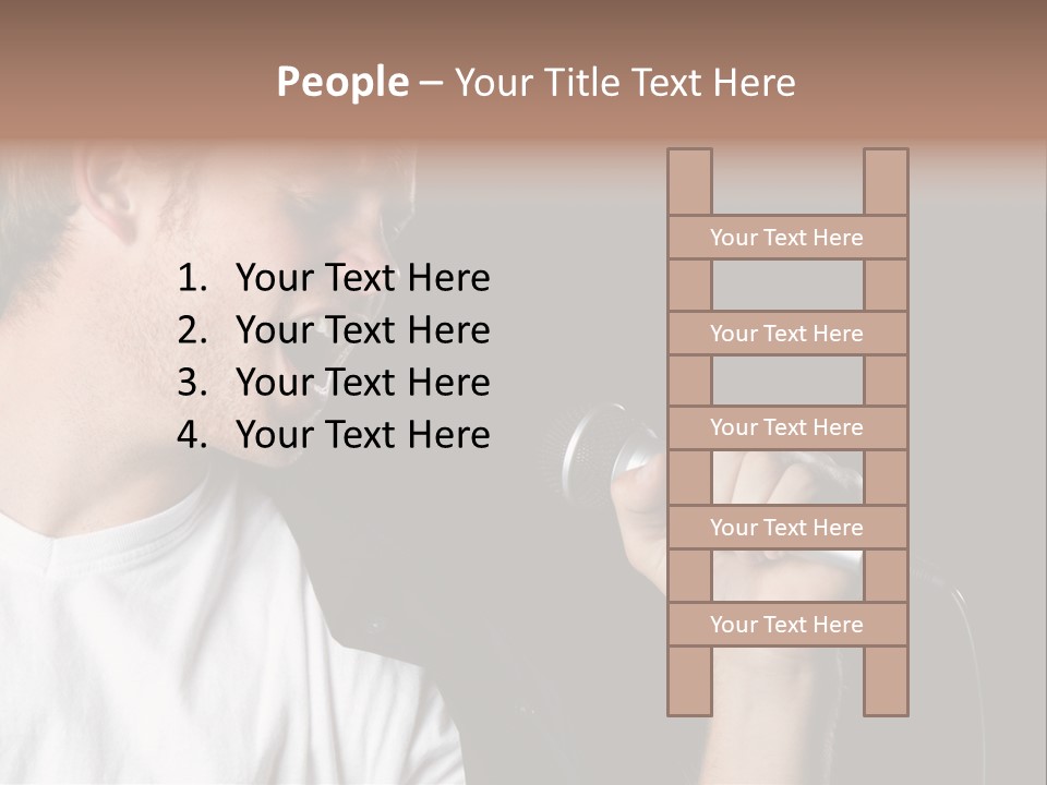 Face Teen Black PowerPoint Template